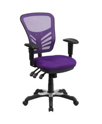 Mid-Back Mesh Triple Paddle Swivel Ergonomic Office Chair With Adjustable Arms