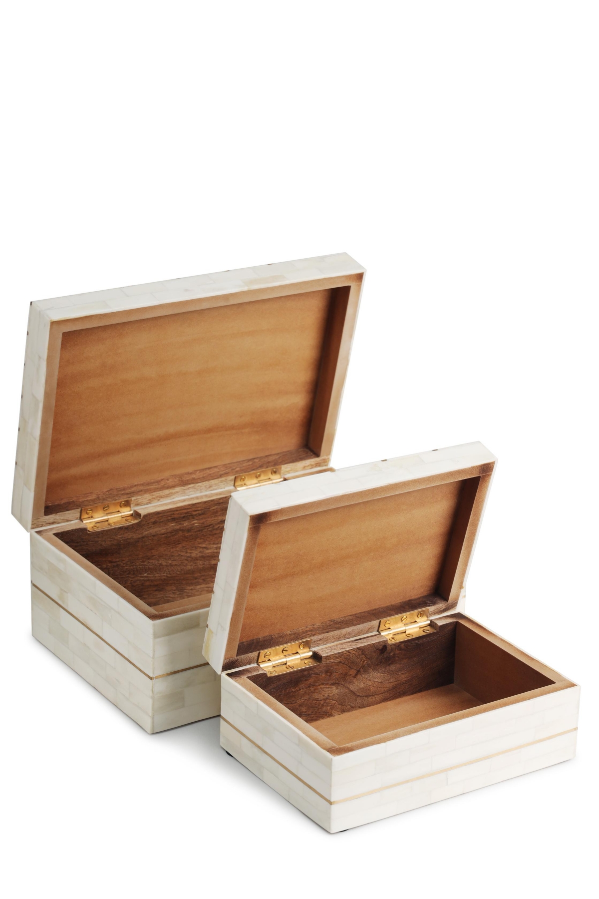 Gauri Kohli Monaco Ivory Decorative Boxes, Set of 2