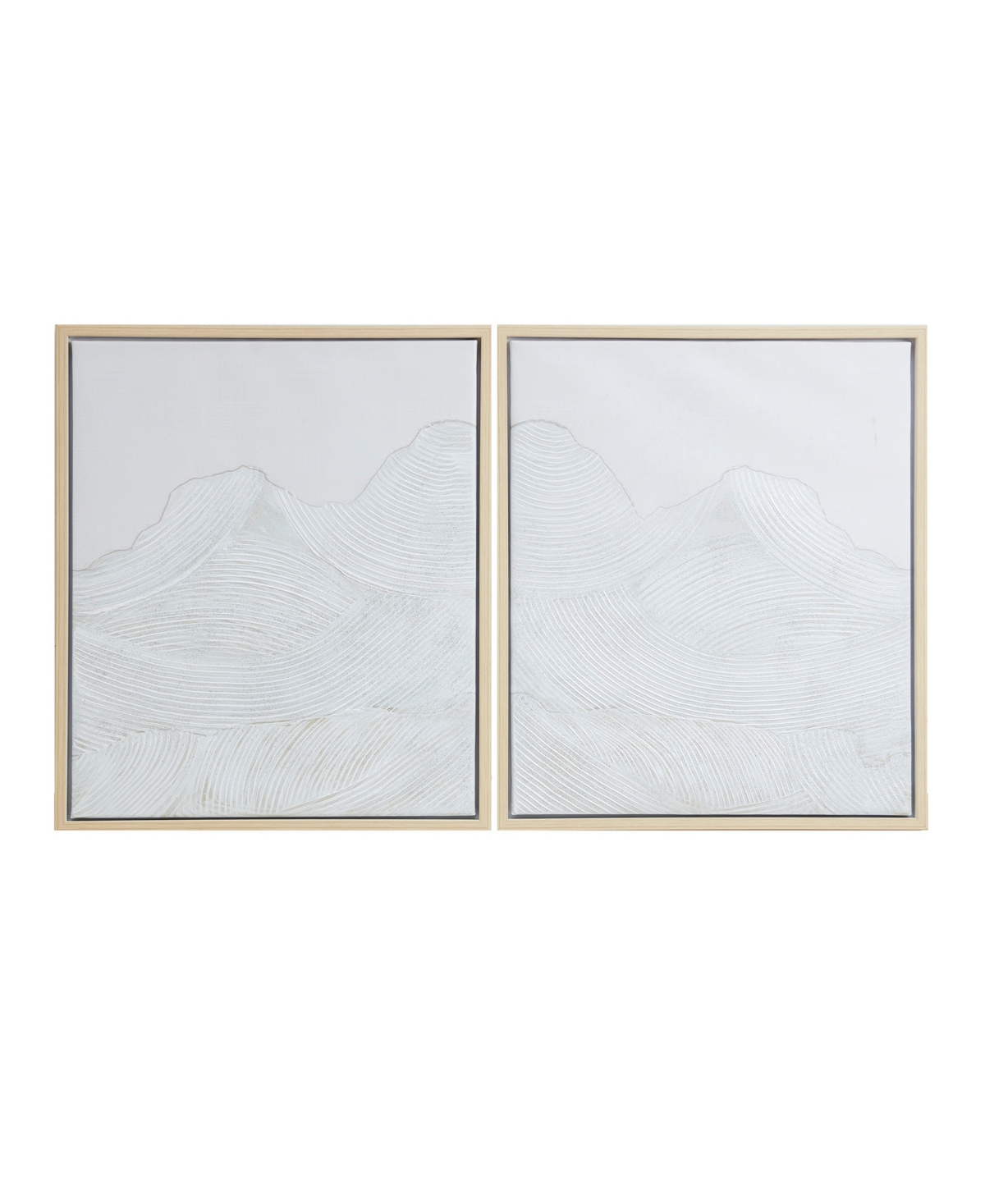 Ink+ivy Desert Serenity Hand Embellished Abstract Framed Canvas Wall Art 2 Piece Set In Ivory