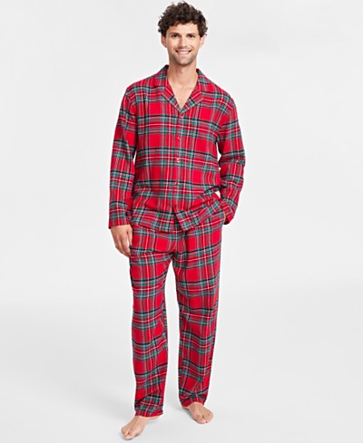 Macys Family Plus PJs Womens Brinkley Plaid Flannel Pajama Set