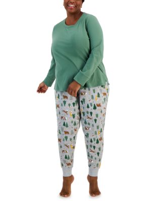 Family Pajamas Matching Plus Size Mix It Forest Pajamas Set, Created ...