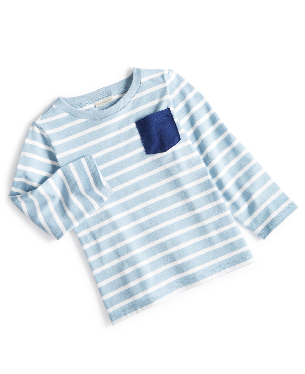 First Impressions Kids' Toddler Boys Festive Stripe Pocket T Shirt, Created For Macy's In Concealed Blue