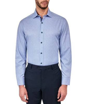 Society of Threads - Men's Regular-Fit Geo-Print Performance Dress Shirt
