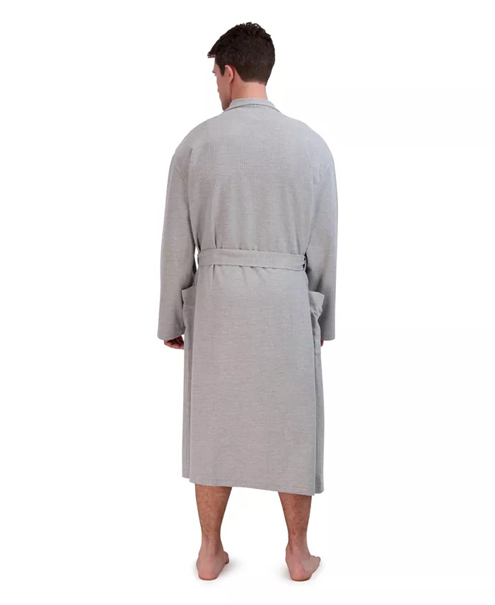 Men's Cotton Waffle Knit Robe - thumbnail 2