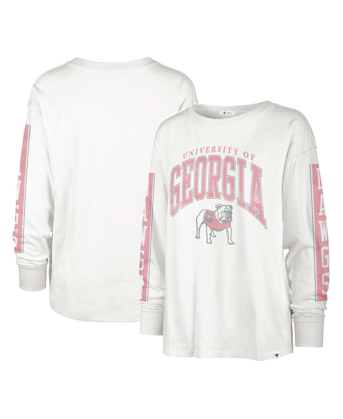 47 Brand Women's ' White Georgia Bulldogs Statement Soa 3-hit Long Sleeve T-shirt