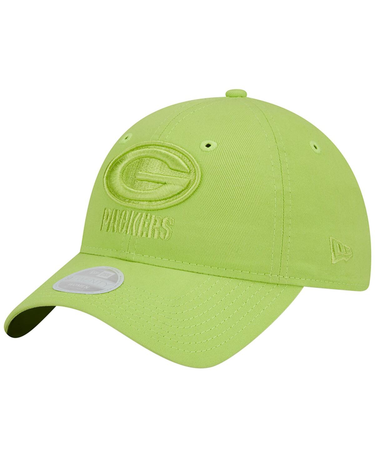 Shop New Era Women's  Green Green Bay Packers Color Pack Brights 9twenty Adjustable Hat