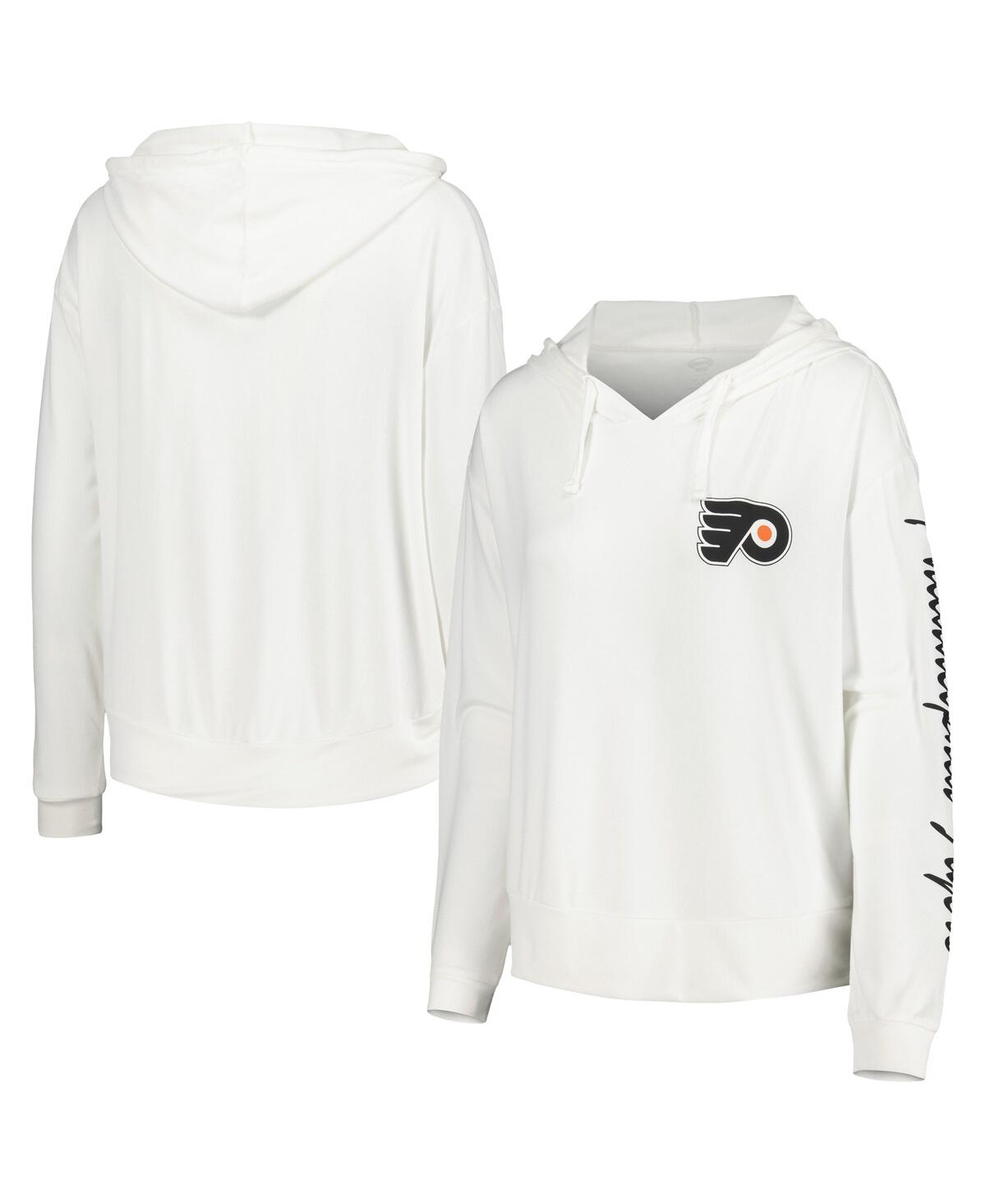 Shop Concepts Sport Women's  White Philadelphia Flyers Accord Hacci Long Sleeve Hoodie T-shirt