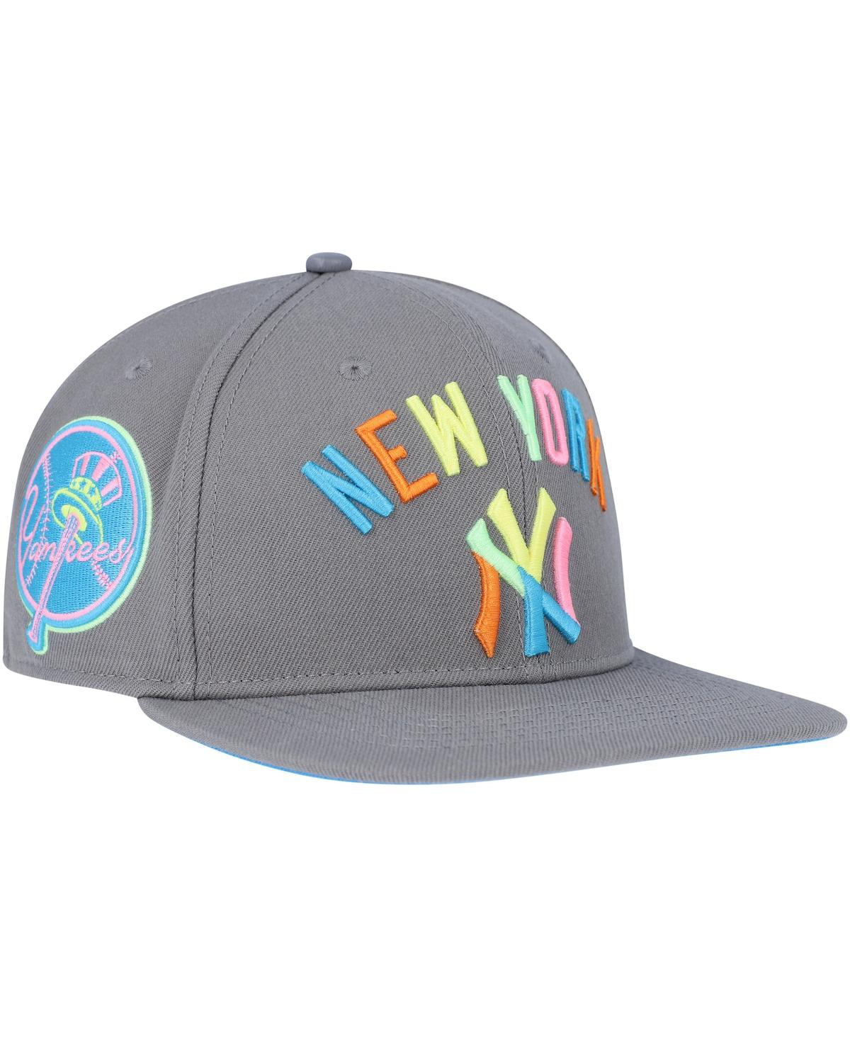 Shop Pro Standard Men's  Gray New York Yankees Washed Neon Snapback Hat
