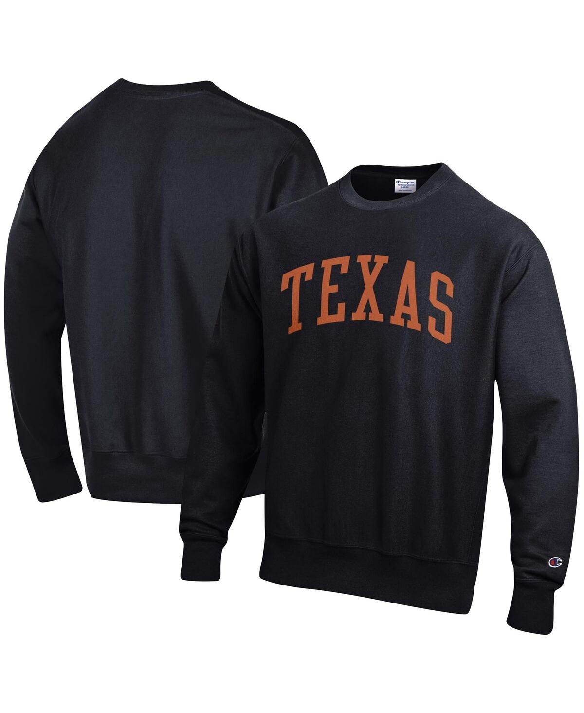 Champion Men's  Black Texas Longhorns Arch Reverse Weave Pullover Sweatshirt