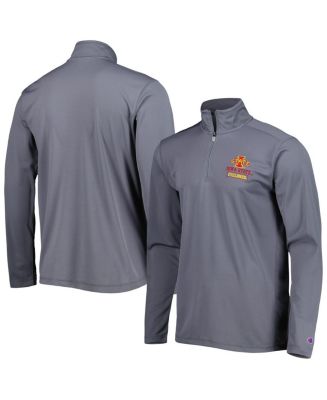 Men's Champion Gray Iowa State Cyclones Textured Quarter-Zip Jacket ...