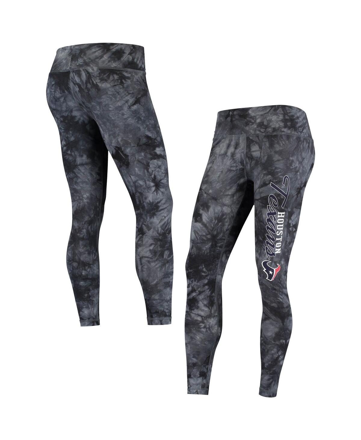 Women's Concepts Sport Black Houston Texans Burst Tie-Dye Leggings - Black