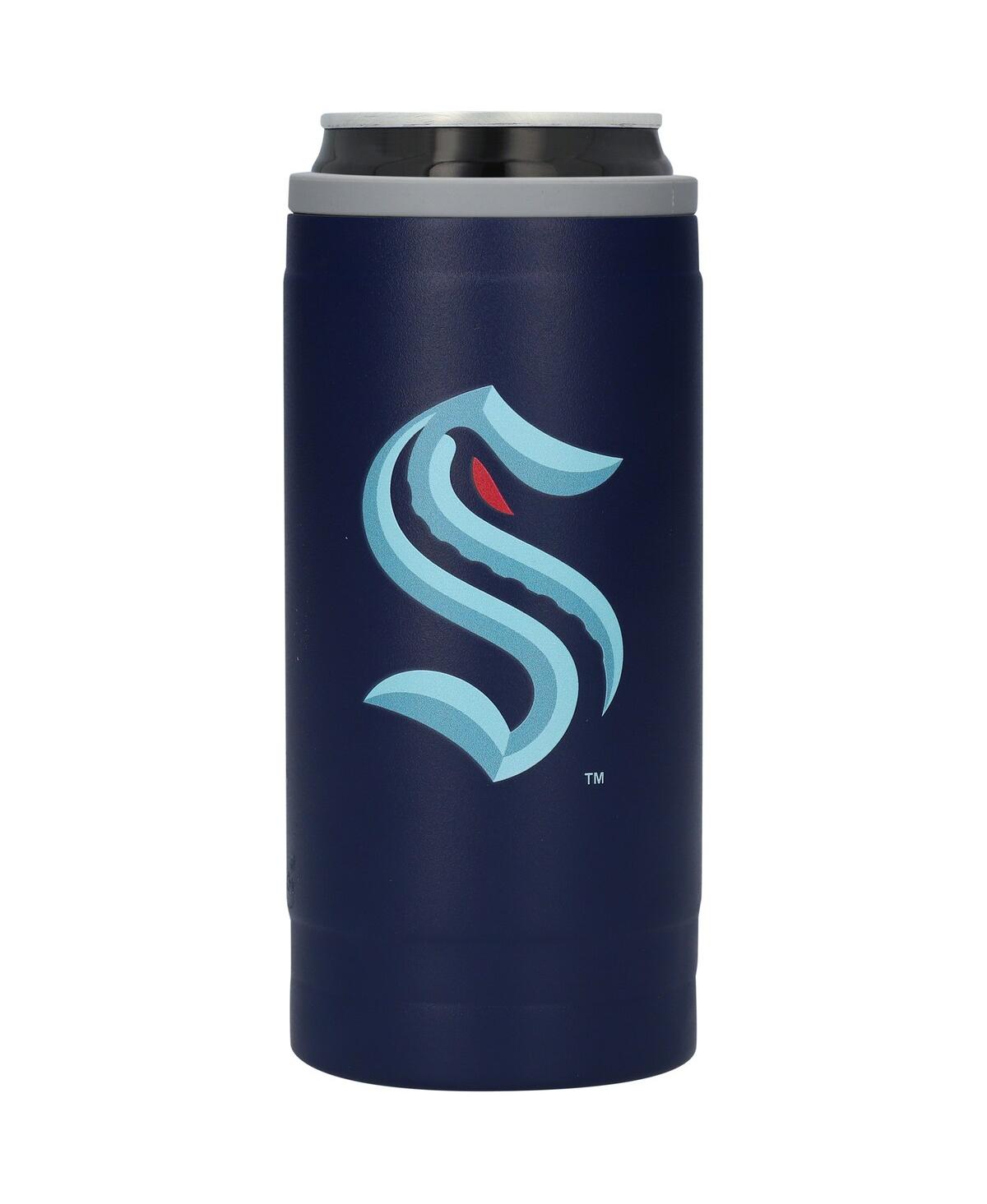 Logo Brands Seattle Kraken 12 oz Flipside Powdercoat Slim Can Cooler In Navy