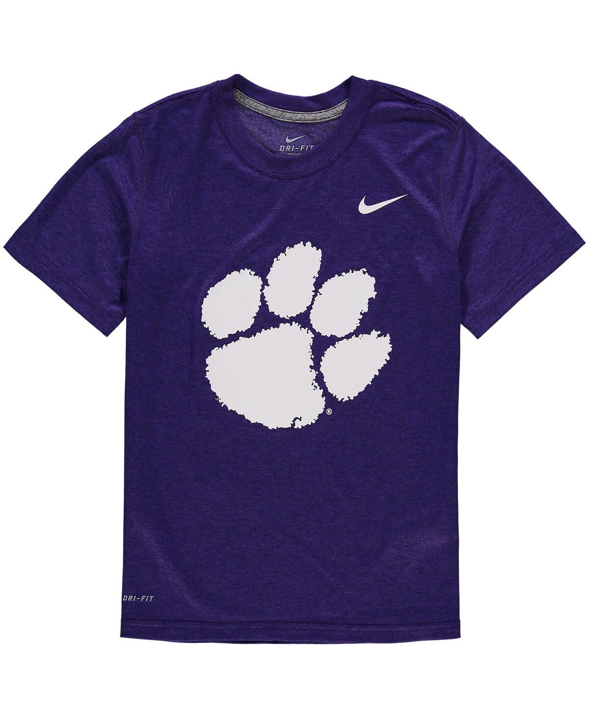 Shop Nike Big Boys  Purple Clemson Tigers Logo Legend Dri-fit T-shirt