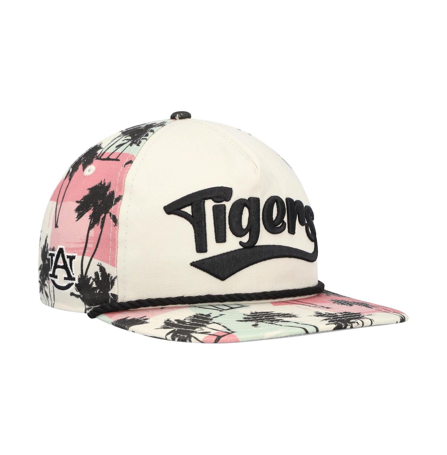 Мужская кепка New Era Cream Auburn Tigers High Tide Golfer Snapback Hat — фото 2