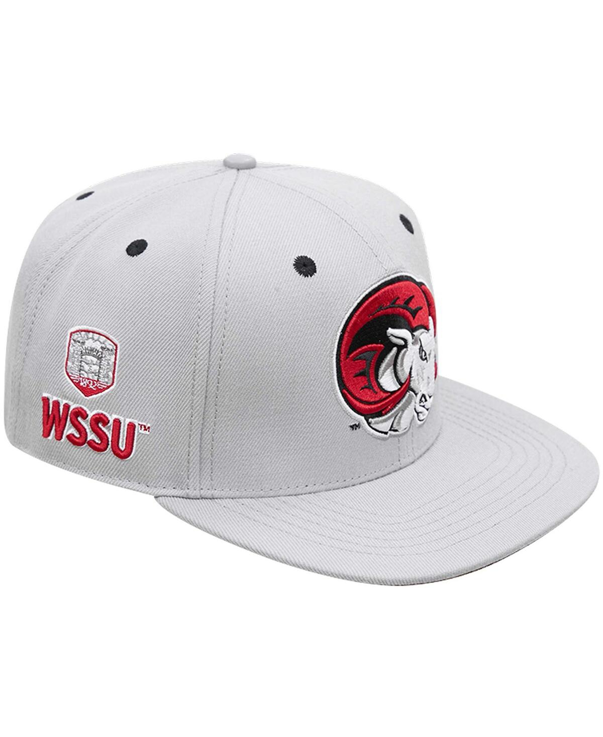 PRO STANDARD MEN'S PRO STANDARD GRAY WINSTON SALEM RAMS EVERGREEN MASCOT SNAPBACK HAT 