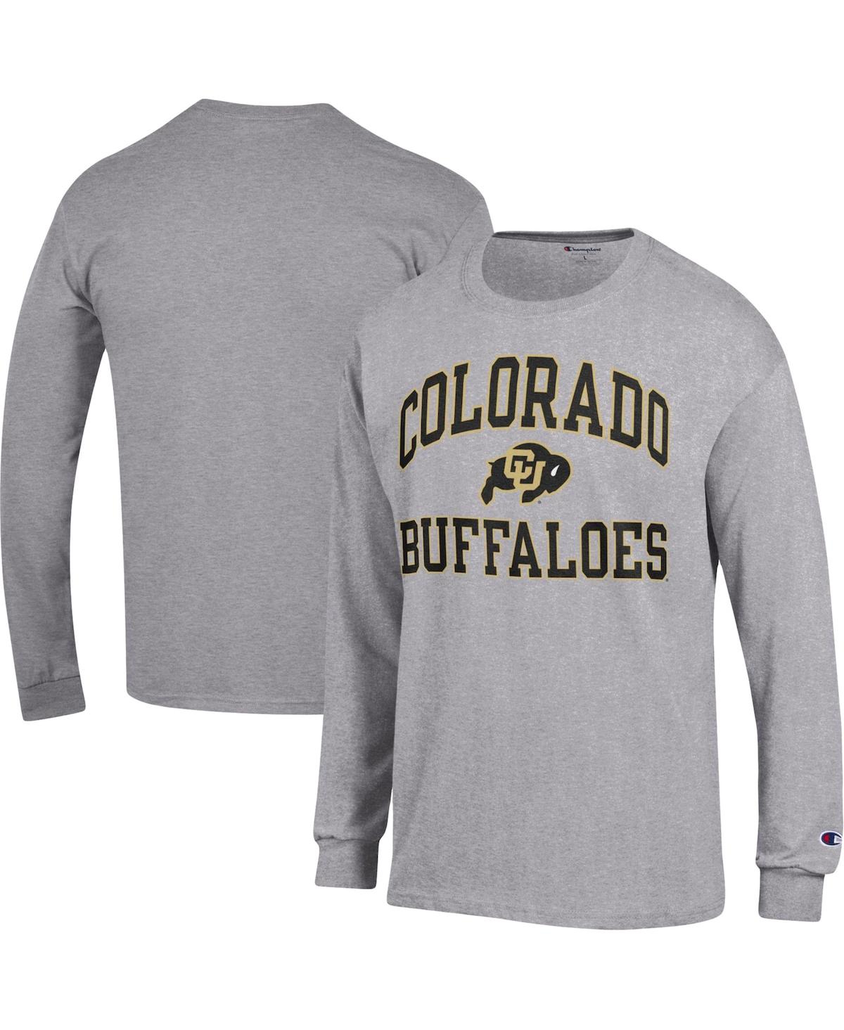 Shop Champion Men's  Heather Gray Colorado Buffaloes High Motor Long Sleeve T-shirt