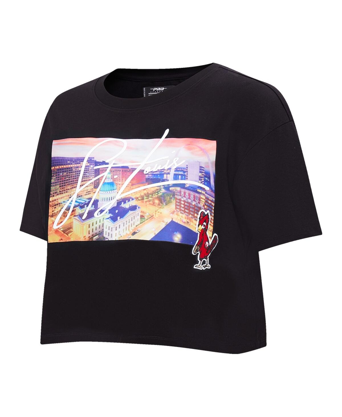 Shop Pro Standard Women's  Black St. Louis Cardinals Cityscape Boxy T-shirt