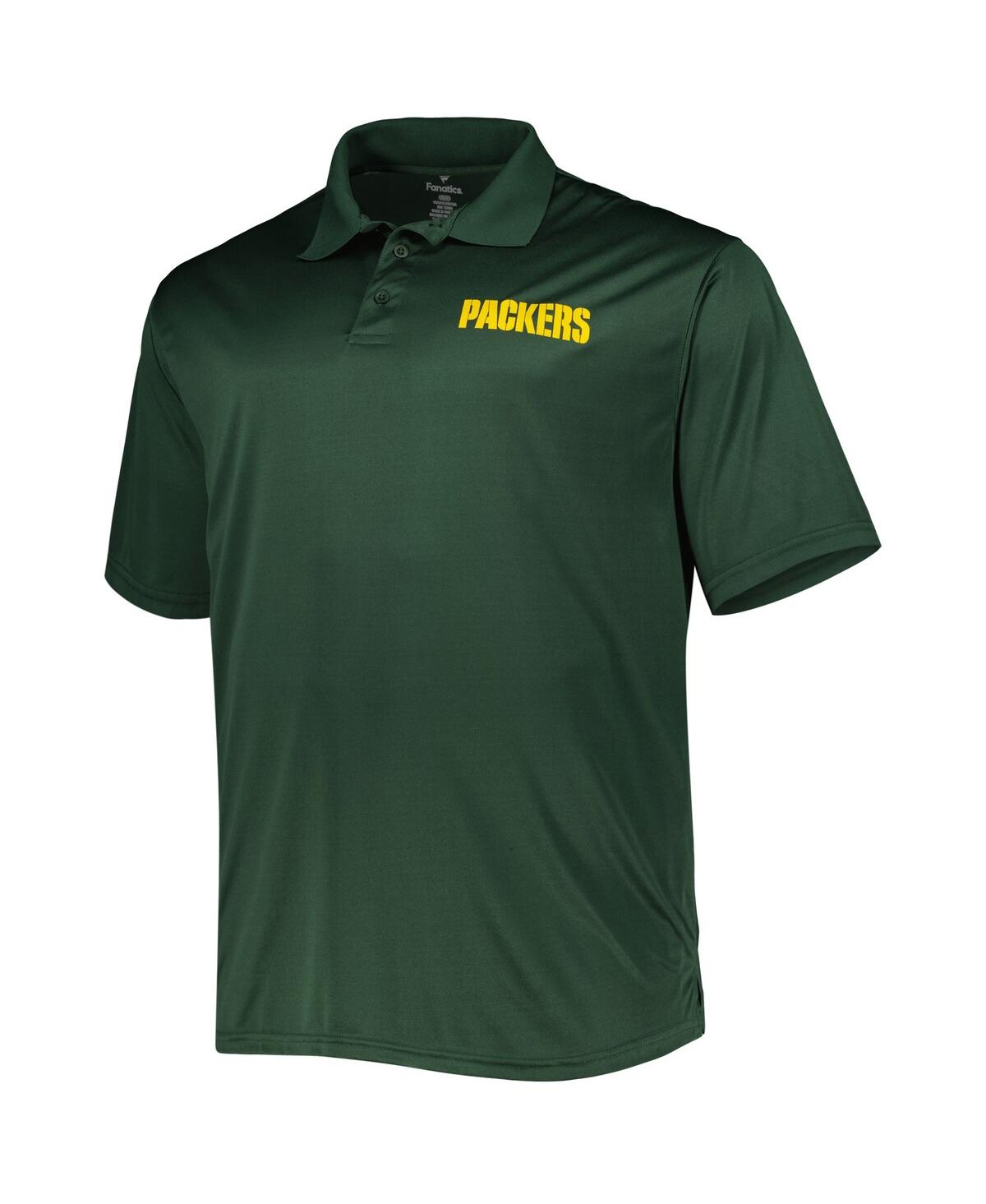 Shop Fanatics Men's  Green And White Green Bay Packers Big And Tall Solid Two-pack Polo Shirt Set In Green,white