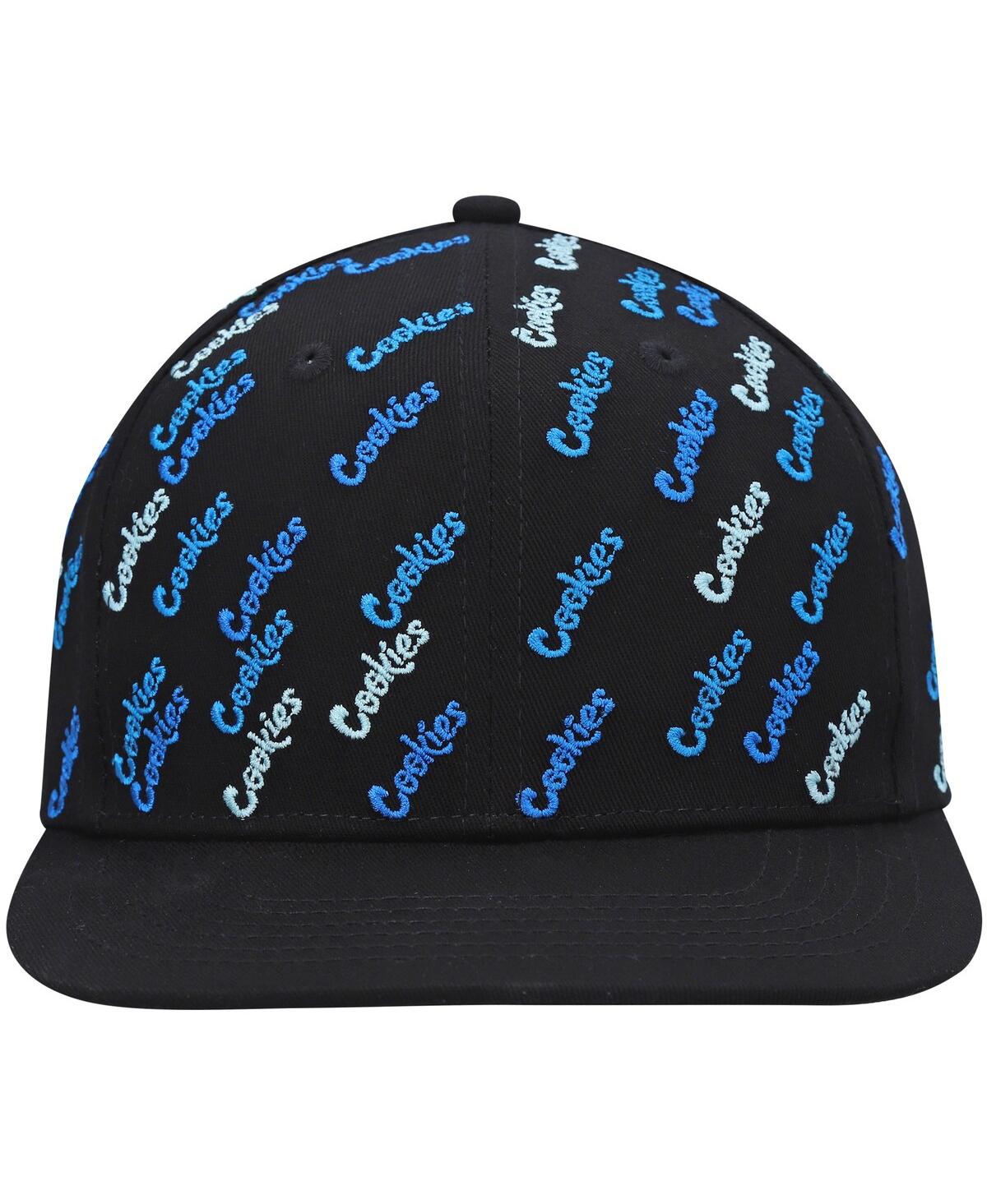 Shop Cookies Men's  Black Triple Beam Allover Print Snapback Hat