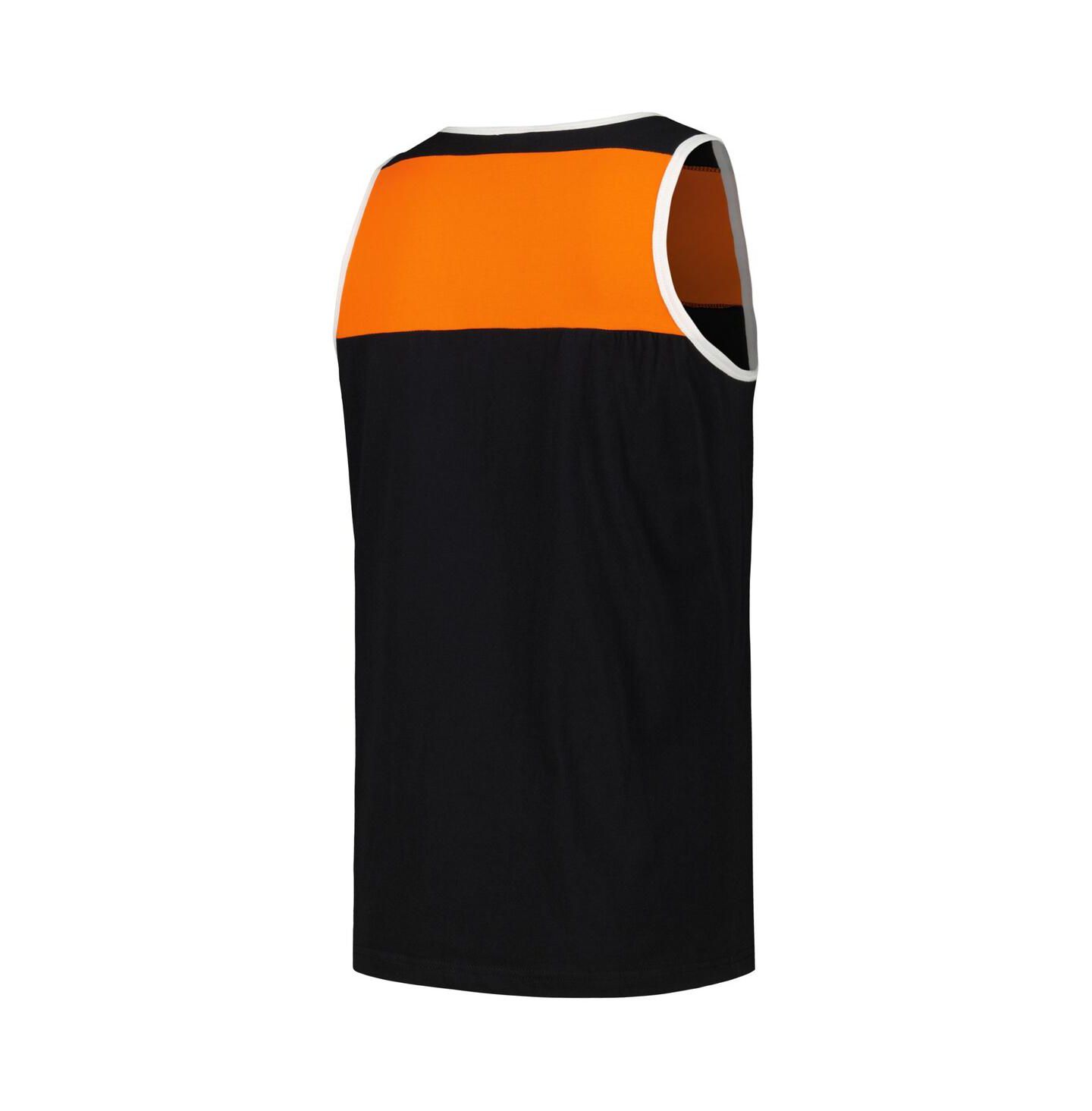 Мужской топ Mitchell & Ness Black and Orange Cincinnati Bengals Heritage Colorblock — фото 3