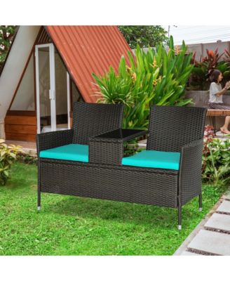 2-in-1 Outdoor Loveseat & Table Set,