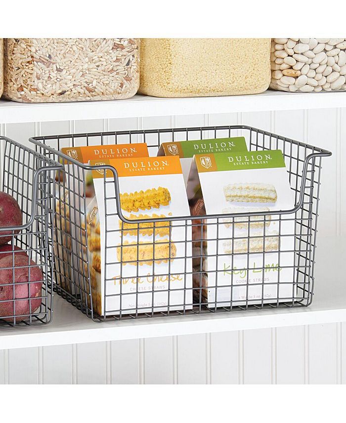 mDesign Metal Open Front Kitchen Food Storage Basket, 2 Pack Macy's