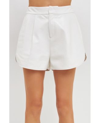Endless Rose Women's High-Waisted Faux Leather Shorts.