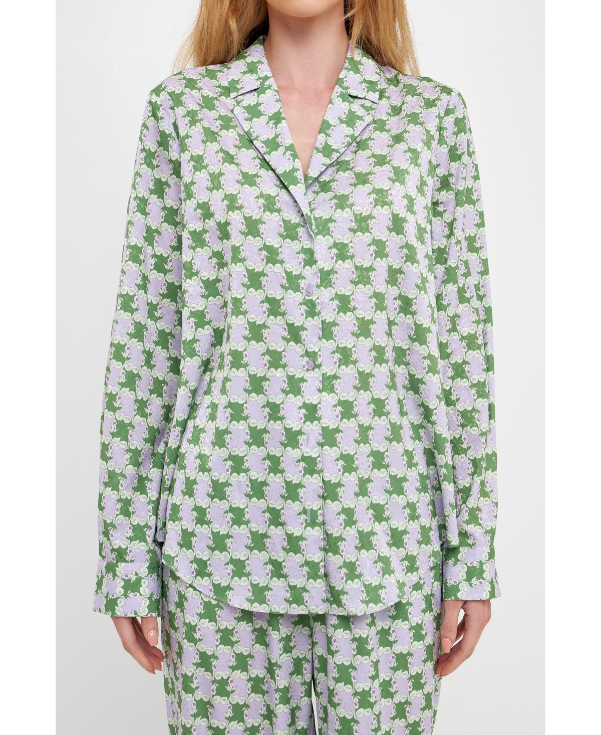 English Factory Women's Printed Satin Shirt