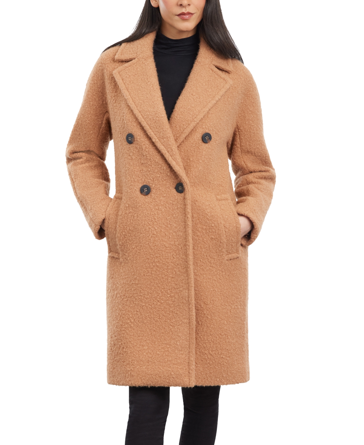 Bcbgeneration Women's Double-breasted Boucle Walker Coat In Toffee