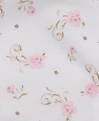 Baby Girls Rose Bib and Burp Cloth, 3 Piece Set