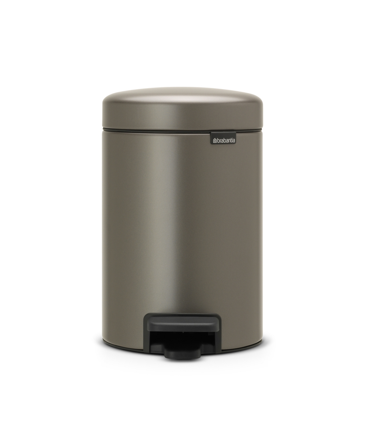Brabantia New Icon Step On Trash Can, 0.8 Gallon, 3 Liter In Platinum