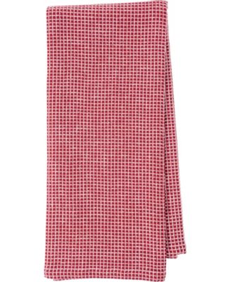 Center Band Waffle Cotton 4 Piece Flat Kitchen Towel, 18" x 28"