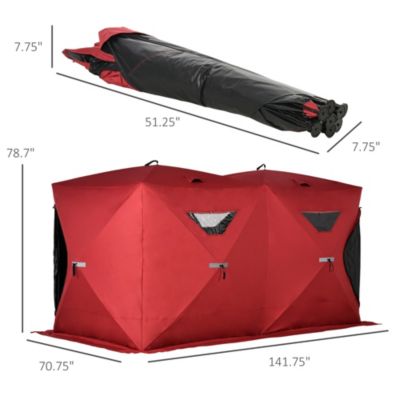 8 People Ice Fishing Shelter Pop-up Ice Fishing Tent,