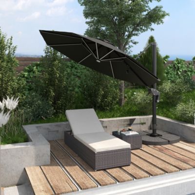 Pool Furniture, 2 Chaise Lounge Chairs & Table, Cushioned,