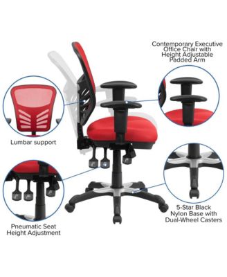 Mid-Back Mesh Triple Paddle Swivel Ergonomic Office Chair With Adjustable Arms