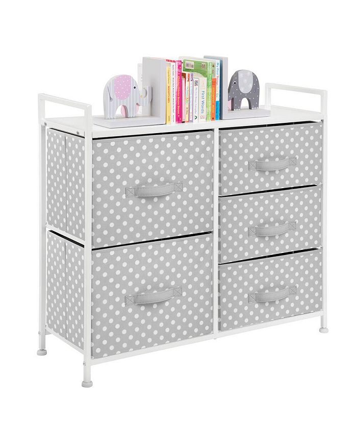 mDesign Axis Wide Dresser Storage Tower Organizer Unit, 5 Drawers Macy's