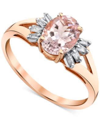 Morganite (1-1/4 ct. t.w.) & Diamond (1/8 ct. t.w.) Ring in 14k Rose ...