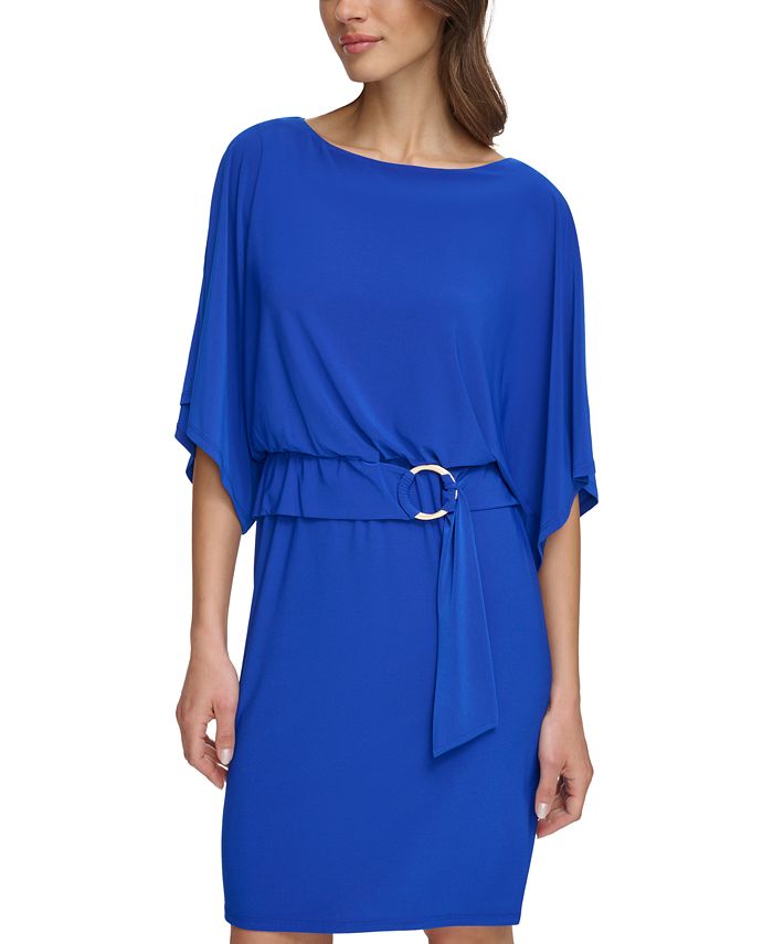 Jessica Howard Womens Dolman Sleeve Belted Blouson Dress Macys 