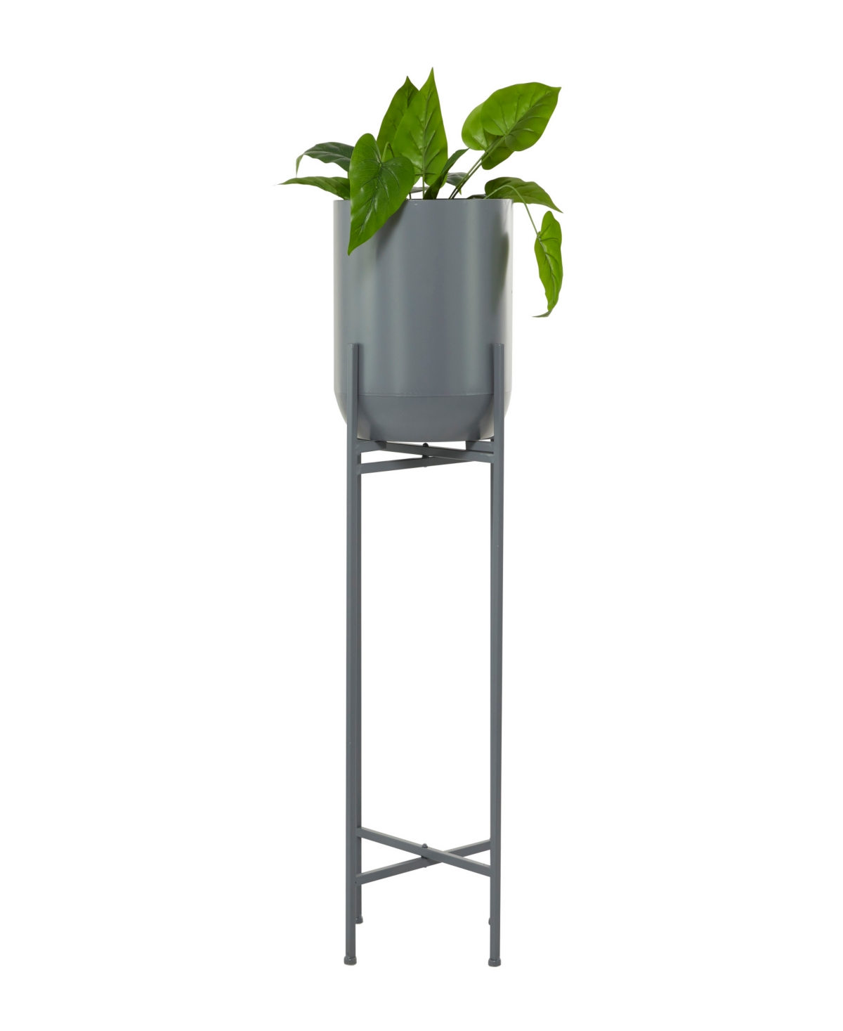Metal Planter with Removable Stand - Gray