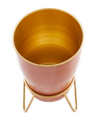 Metal Indoor Outdoor Planter with Removable Stand Set of 2