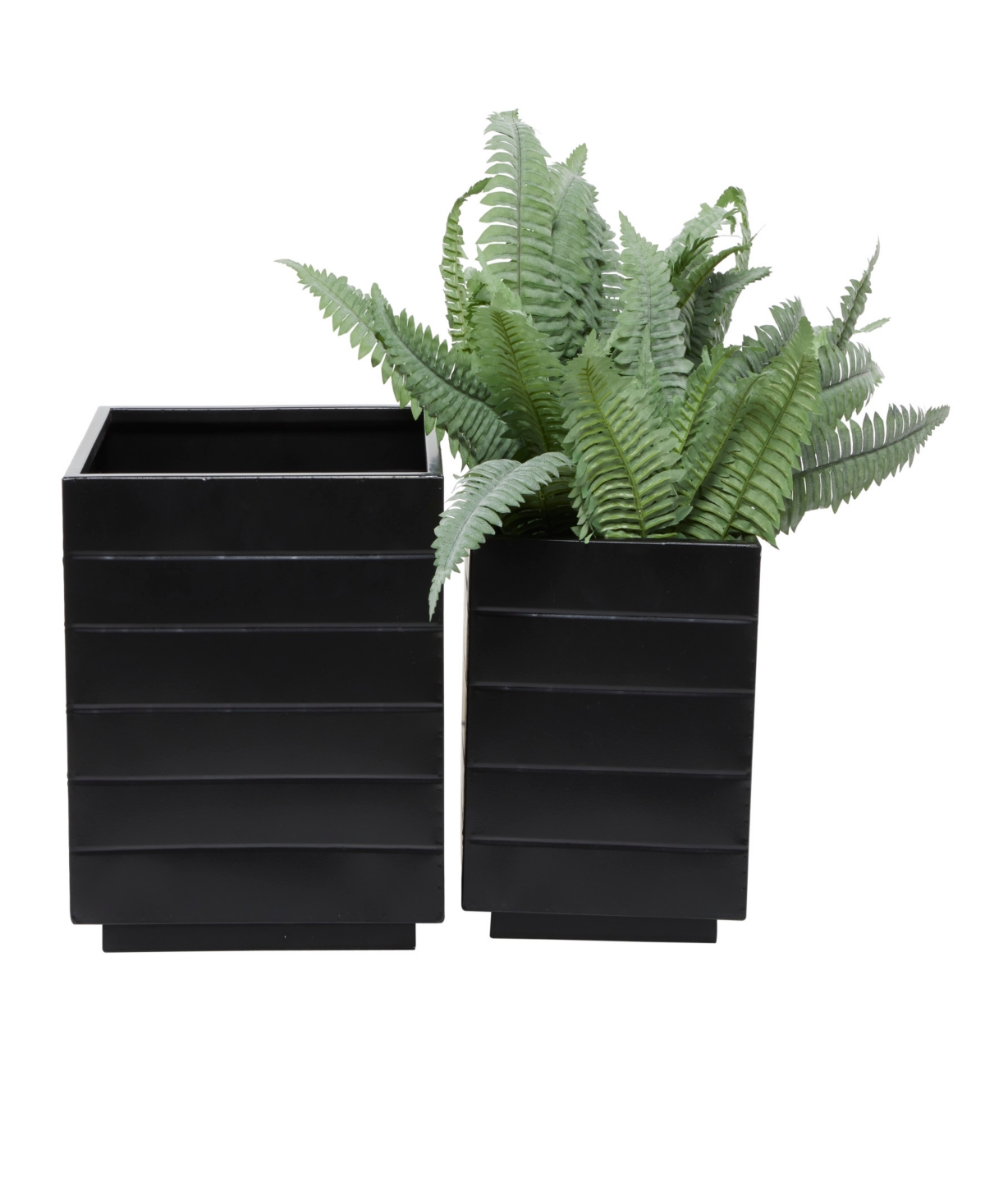 Cosmoliving Metal Indoor Outdoor Planter Set Of 2 In Black