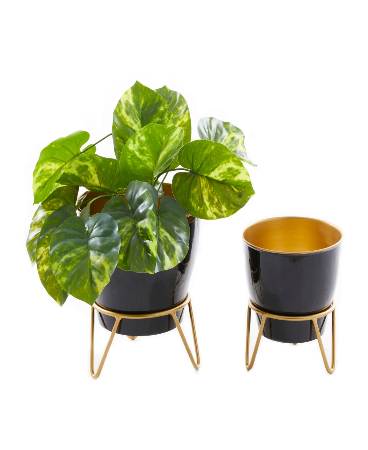 Novogratz Collection Metal Indoor Outdoor Planter With Removable Stand Set Of 2 In Black