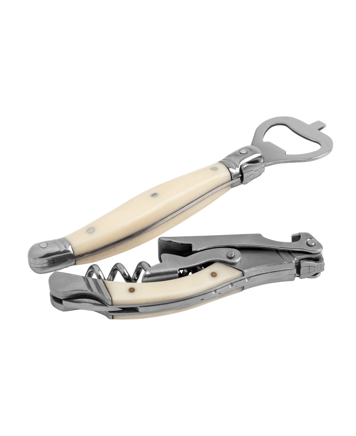 French Home Laguiole Barware Bottle Opener and Corkscrew Set with Handles