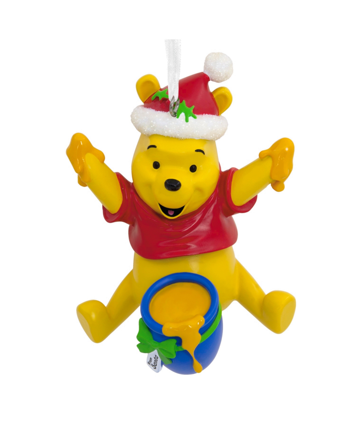 Hallmark Christmas Ornament Disney Santa Winnie The Pooh With Honey Pot In Multi-colored