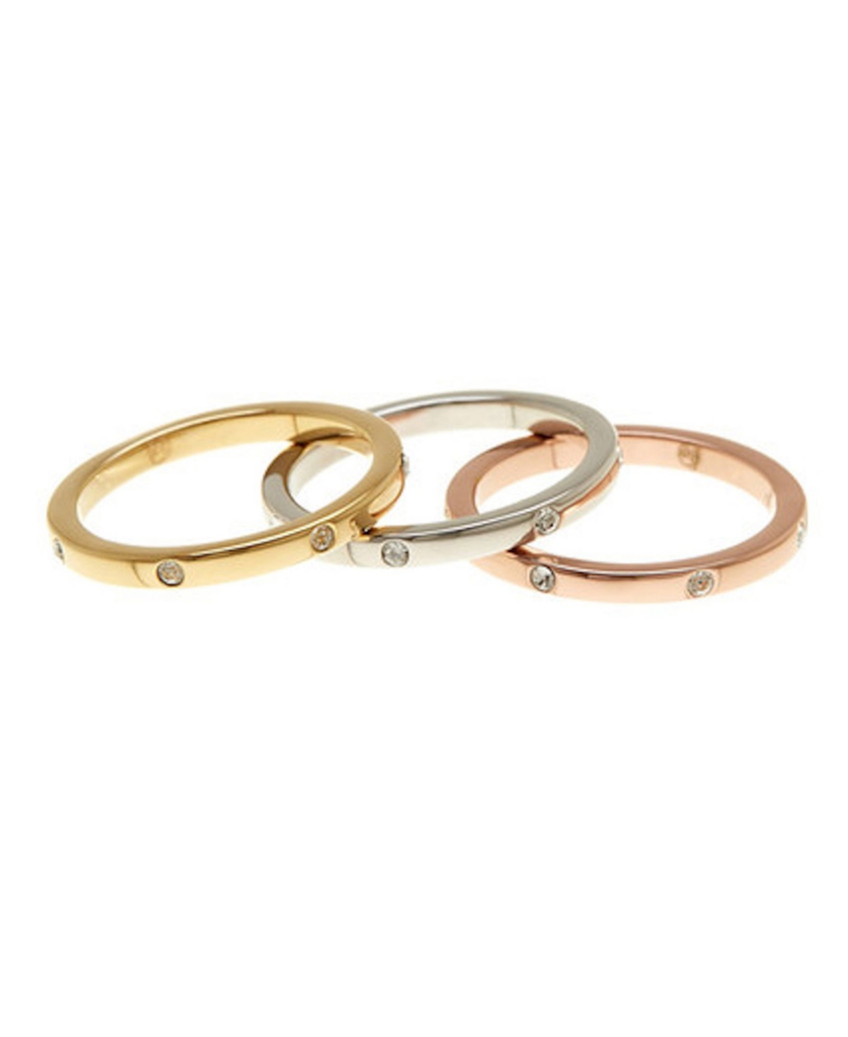 Adornia Three Band Dotted Eternity Band Set, 3 Pieces In Multi