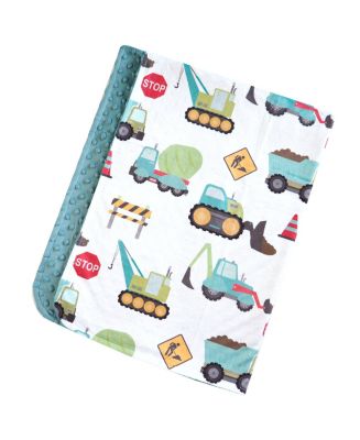 Construction Trucks on high quality Blue Toddler Minky Throw