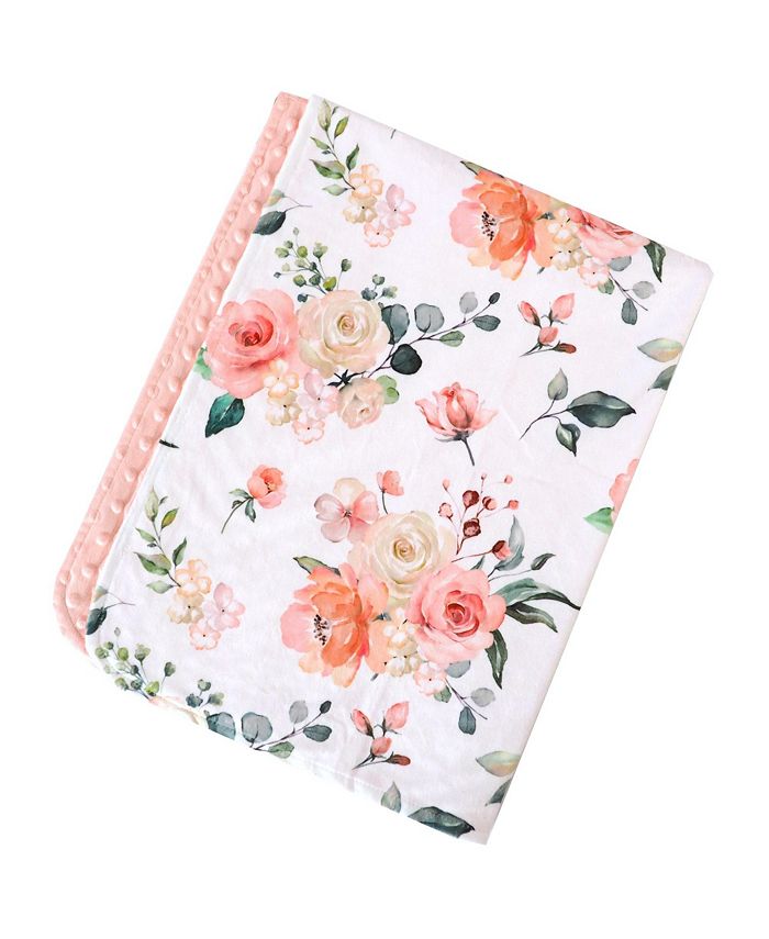 HONEY LEMONADE - Couverture Minky pour bébé - Peach Floral