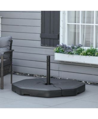 4 PC Patio Umbrella Base, Outdoor Hexagon Stand Cantilever Offset Umbrella Weights with Easy-Fill Spouts, 229 lbs, Capacity Water or 275lbs Capacity Sand, Black