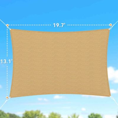 20' x 13' Recgle Outdoor Patio Portable Shade Canopy Sun Sail -