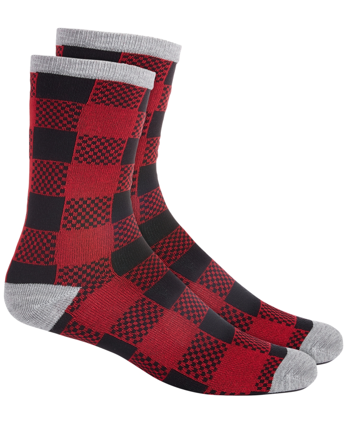 Charter Club Holiday Crew Socks, Created For Macy's In Buffalo Check